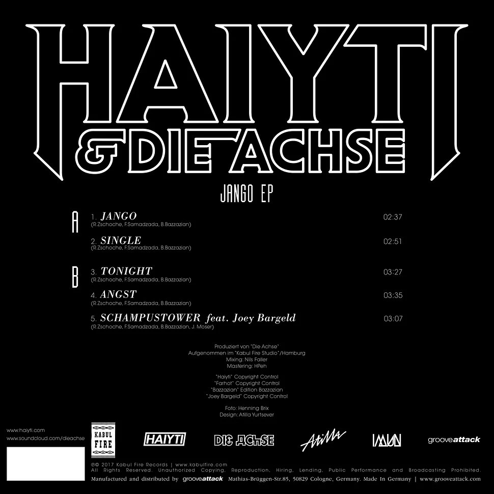 Haiyti & Die Achse (Farhot & Bazzazian) - Jango EP Red Vinyl Edition