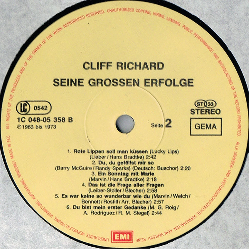 Cliff Richard - Seine Großen Erfolge