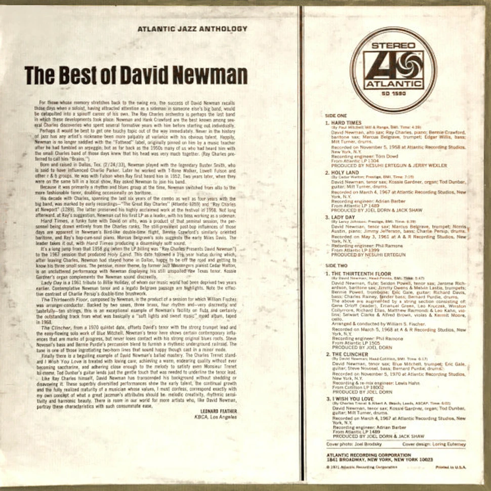 David "Fathead" Newman - The Best Of David Newman