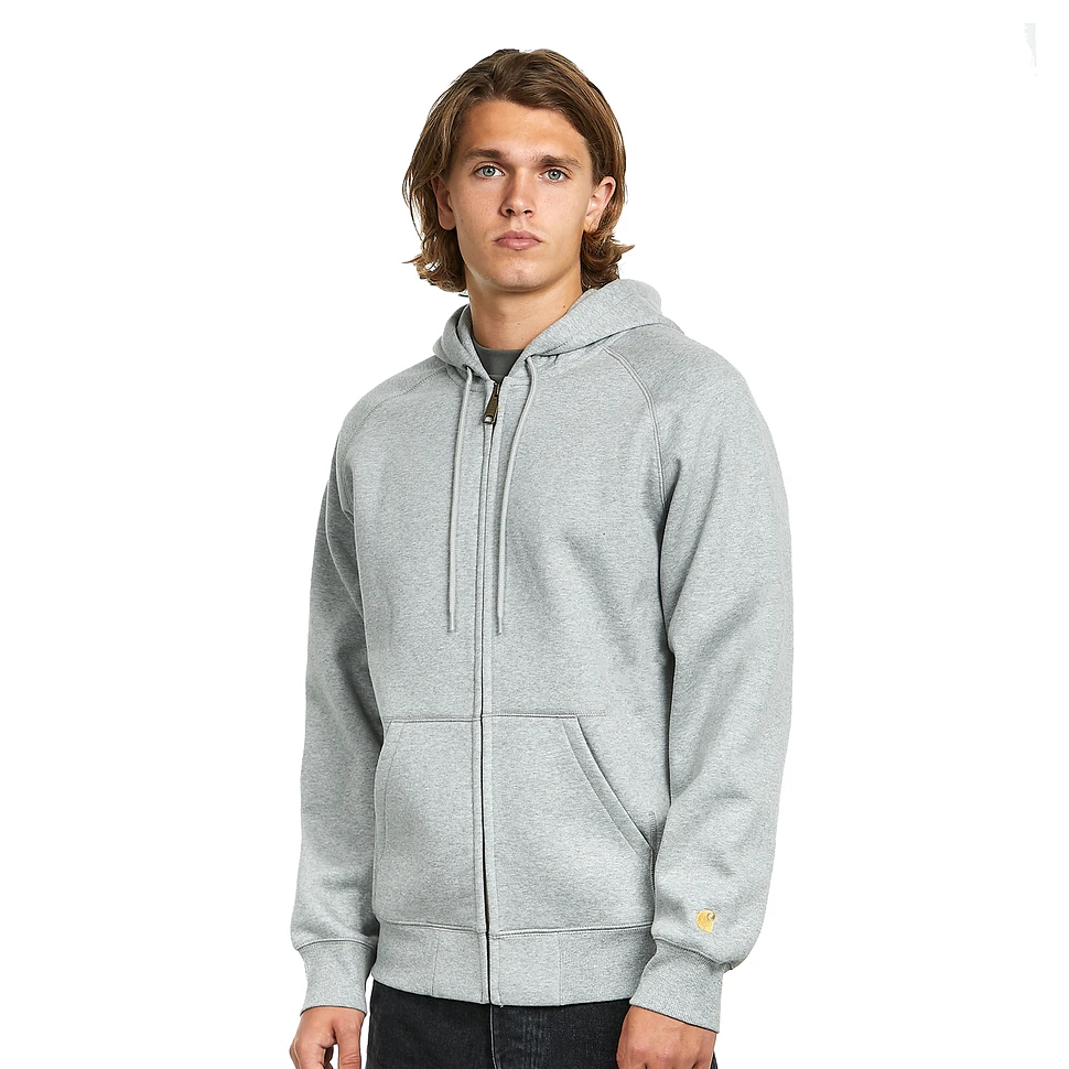 Carhartt WIP - Hooded Chase Jacket (Grey Heather / Gold) | HHV