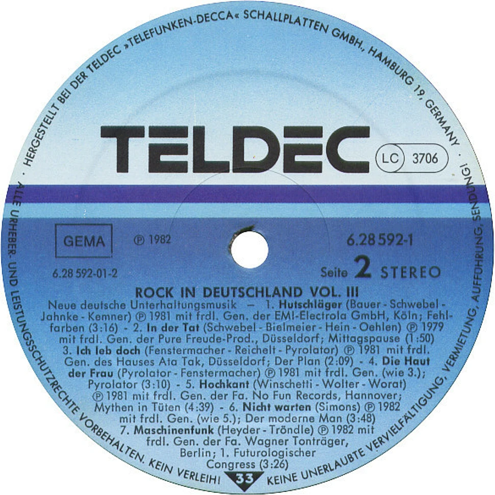 V.A. - Neue Deutsche Unterhaltungsmusik (Rock In Deutschland, Vol. III)