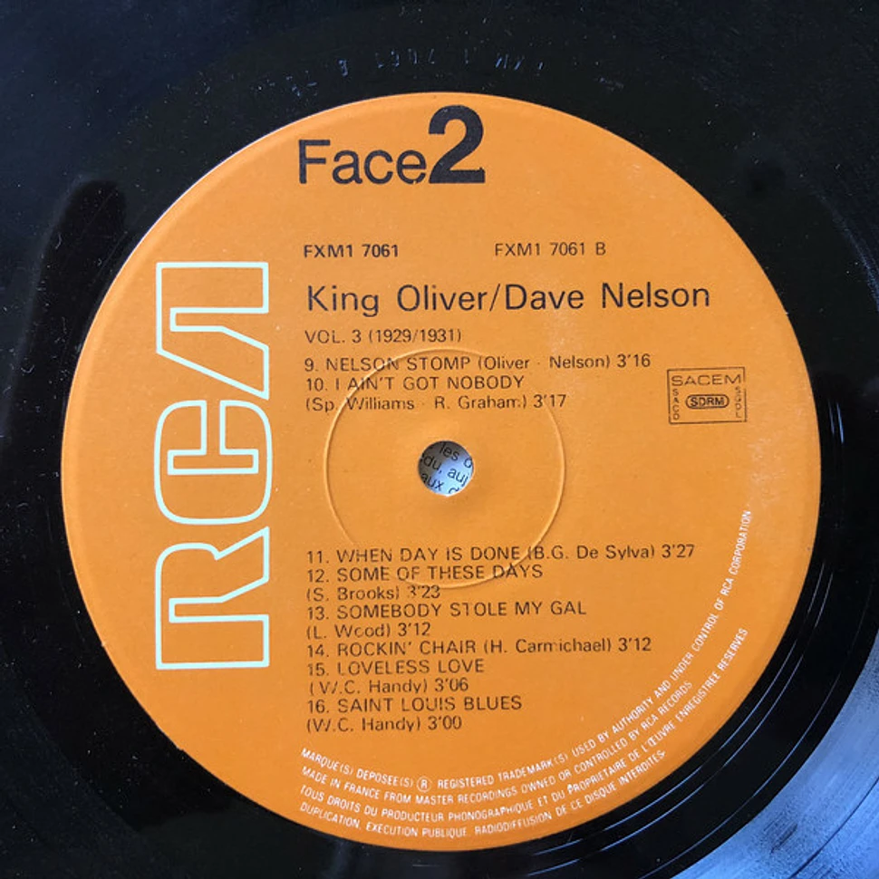 King Oliver - Dave Nelson - Volume 3 (1929-1931)
