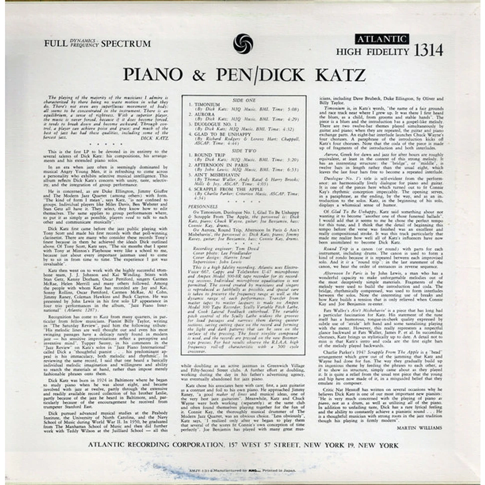 Dick Katz - Piano & Pen