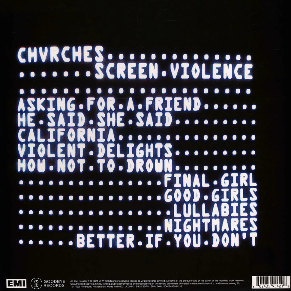CHVRCHES - Screen Violence Limited Black Vinyl Edition