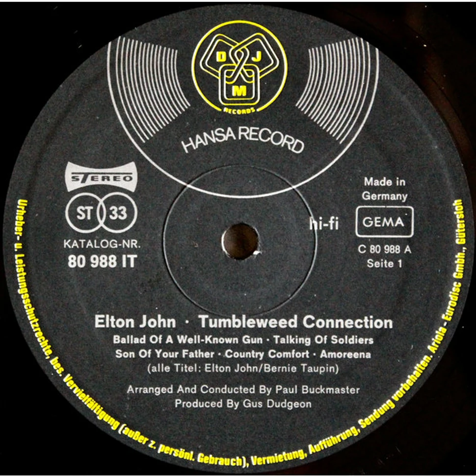 Elton John - Tumbleweed Connection