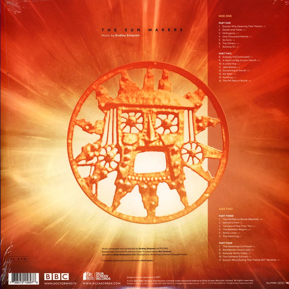 Dudley Simpson - OST Doctor Who: The Sun Makers Transparent Orange Vinyl Edition