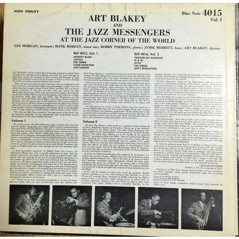 Art Blakey & The Jazz Messengers - At The Jazz Corner Of The World (Volume 1)