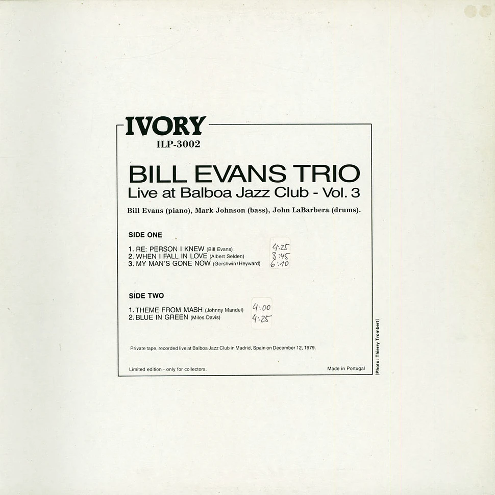 The Bill Evans Trio - Live At Balboa Jazz Club Vol. 3