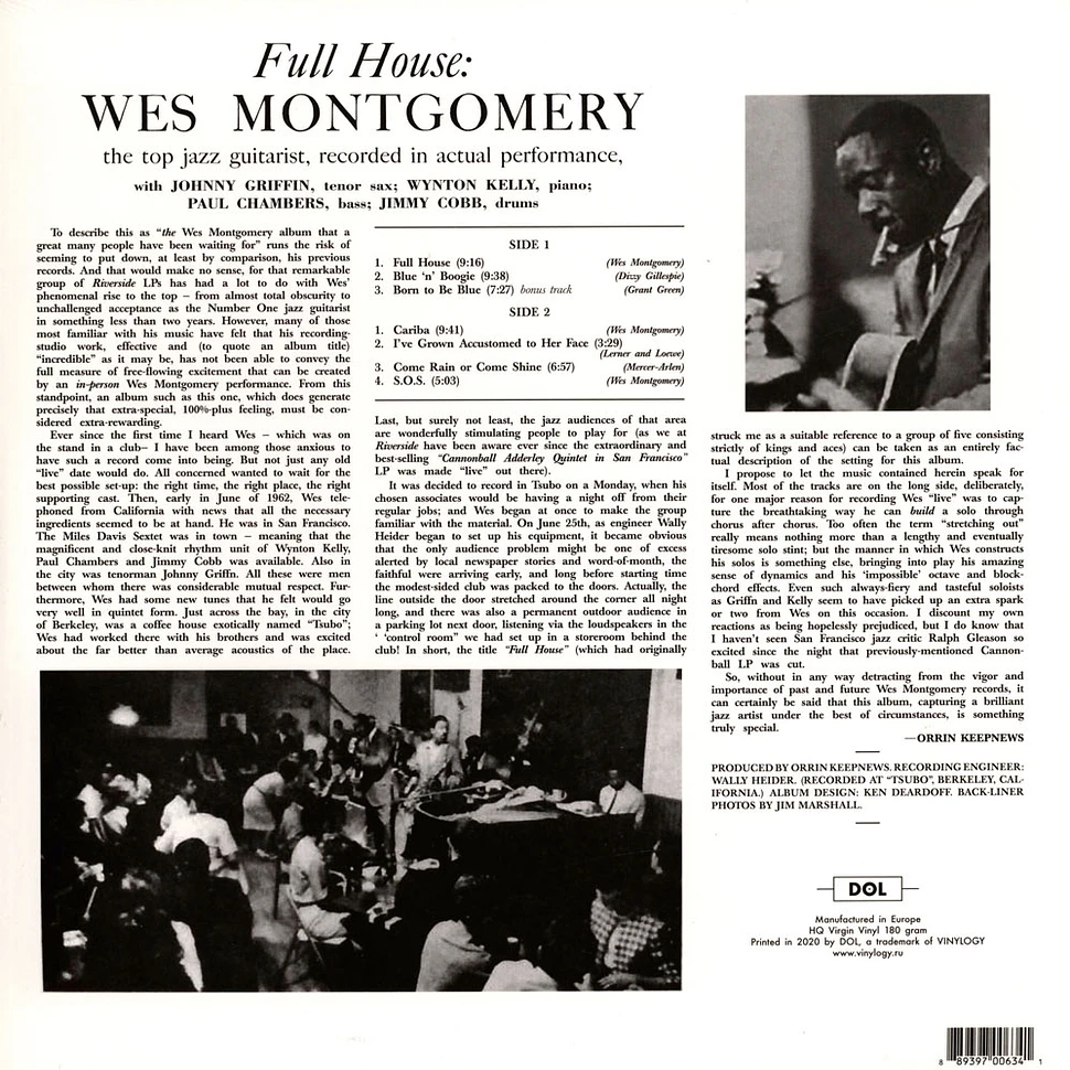 Wes Montgomery - Full House Opaque Mustard Vinyl Edition