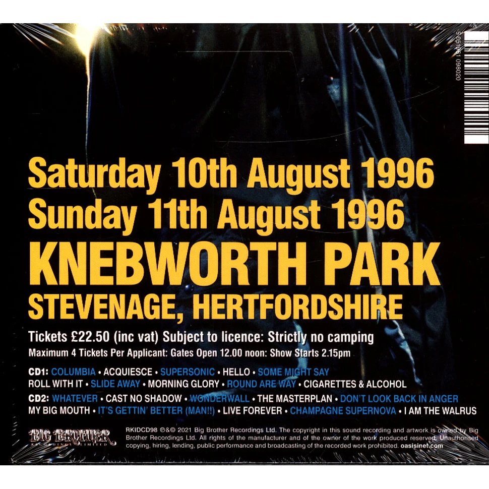 Oasis - Knebworth 1996 Digipak Edition