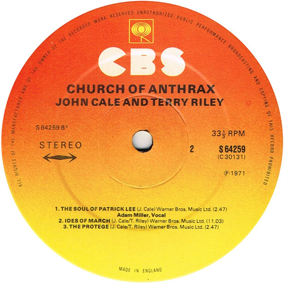 John Cale & Terry Riley - Church Of Anthrax