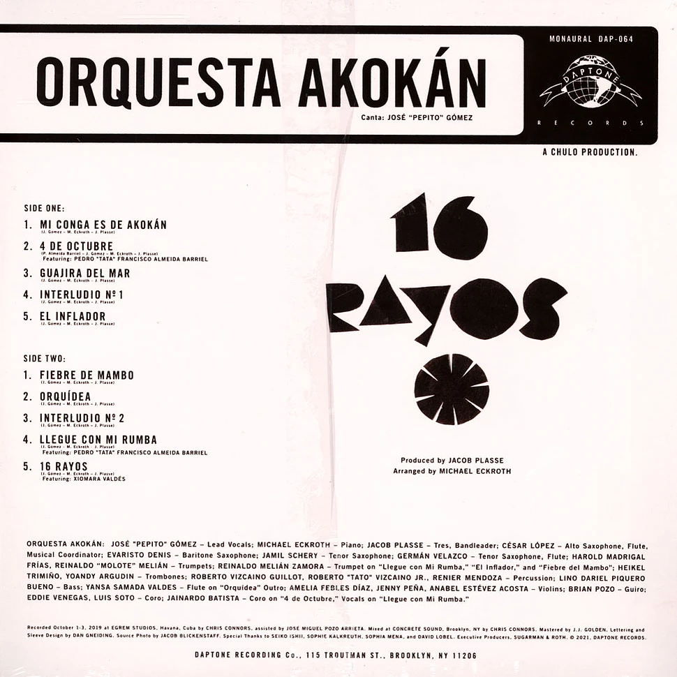 Orquesta Akokan - 16 Rayos Black Vinyl Edition