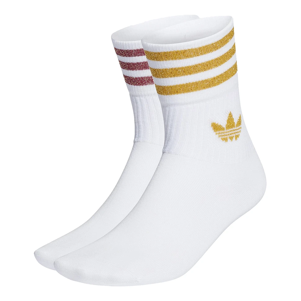 adidas - Mid Cut Glitter Crew Sock (Pack of 2)