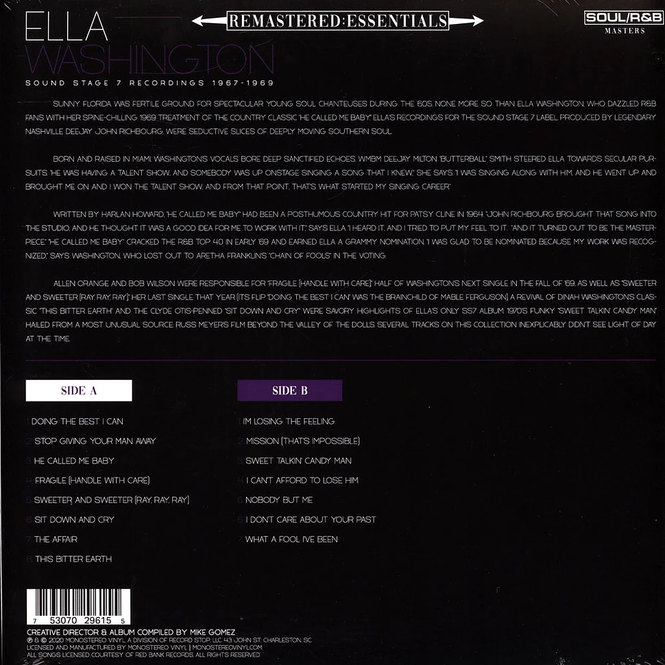 Ella Washington - Remastered: Essentials Translucent Purple Vinyl Edition