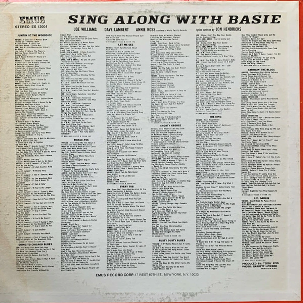 Joe Williams, Dave Lambert , Jon Hendricks, Annie Ross Plus Count Basie Orchestra - Sing Along With Basie