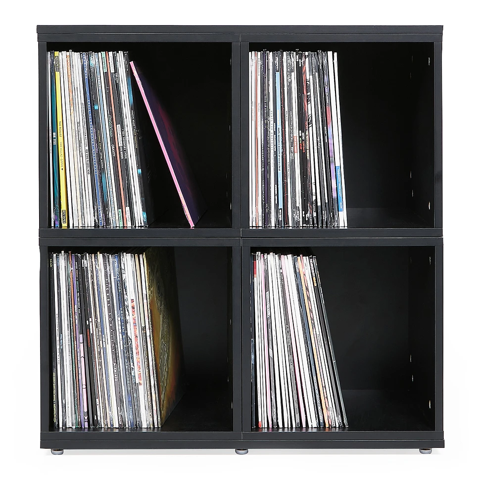 Record Box - Vinyl Record Storage - Schallplattenregal (4x110) mit Top- & Baseboard