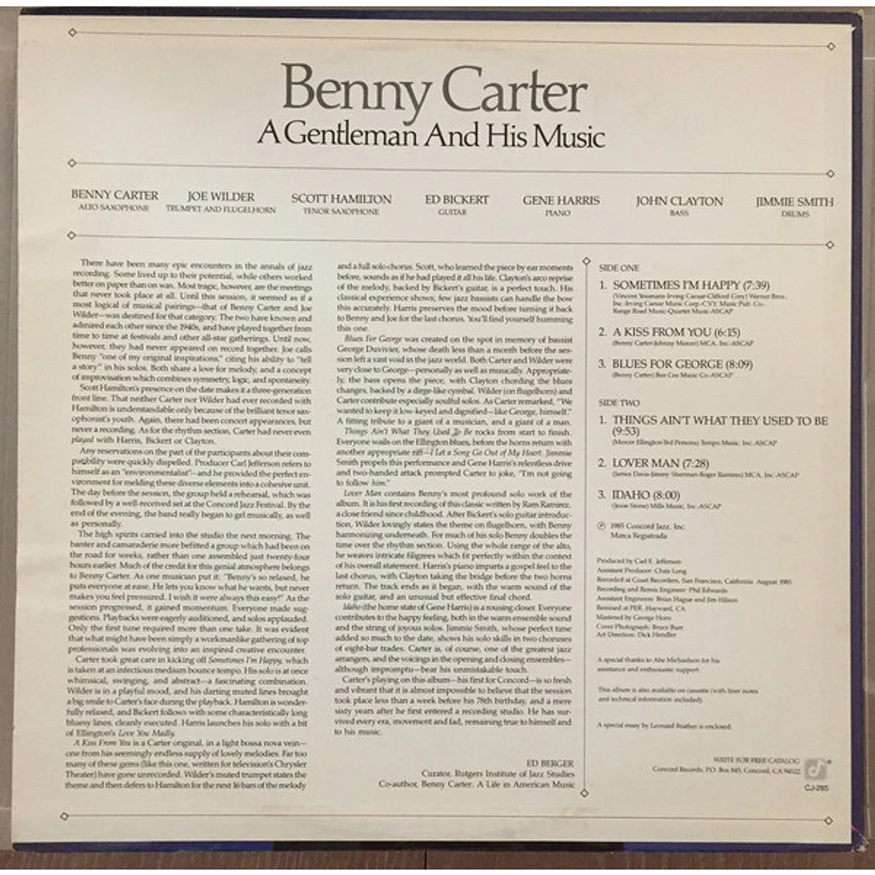 Benny Carter - A Gentleman And His Music