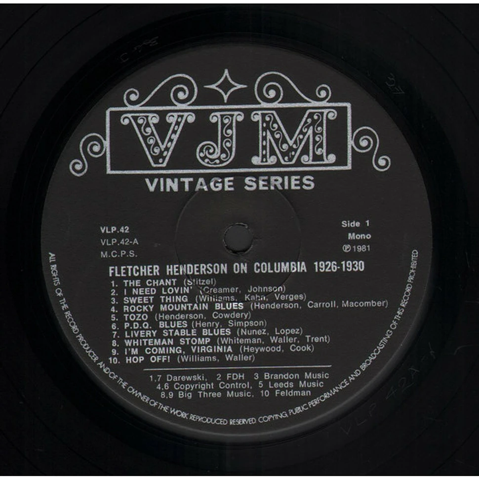 Fletcher Henderson And His Orchestra 1926 1930 New York Columbia