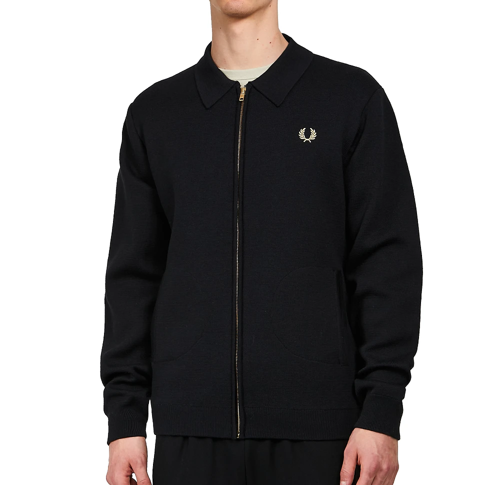 Fred Perry - Zip Through Cardigan (Black) | HHV