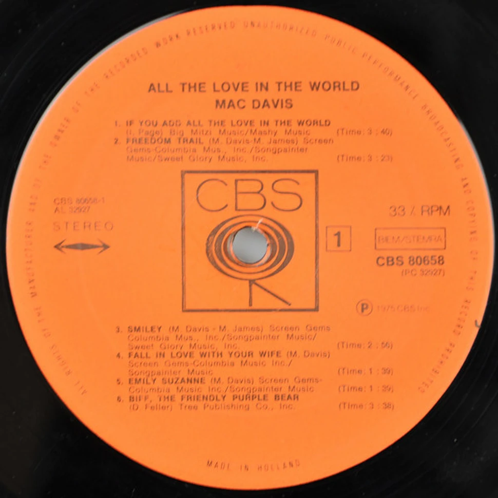 Mac Davis - All The Love In The World