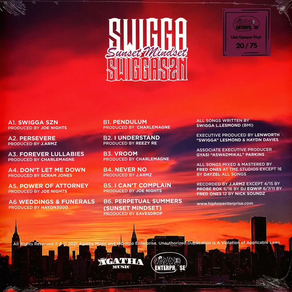 Swigga (Of Natural Elements) - Sunset Mindset Lilac Vinyl Edition