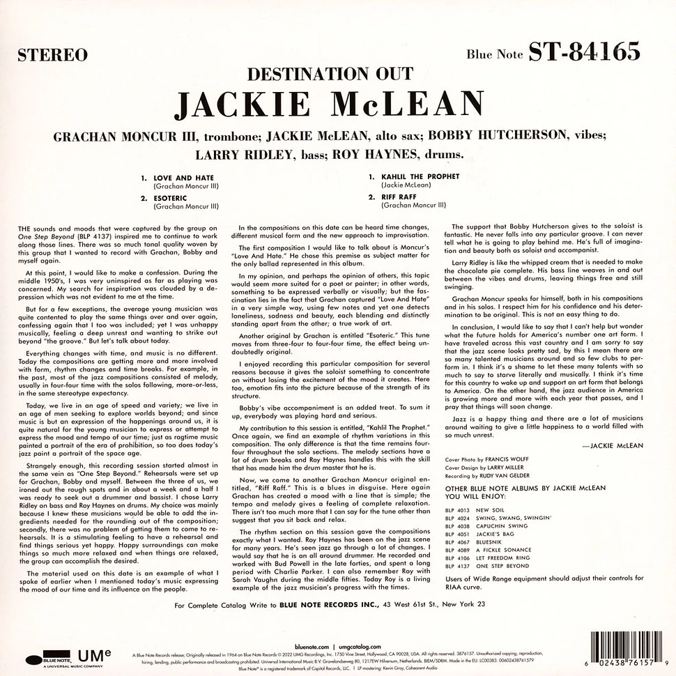 Jackie McLean - Destination Out