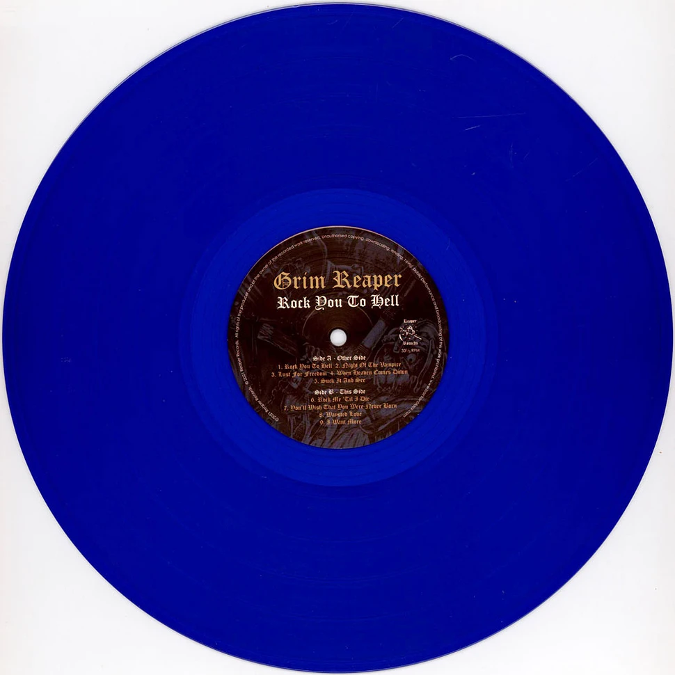 Grim Reaper - Rock You To Hell Blue Vinyl Edition