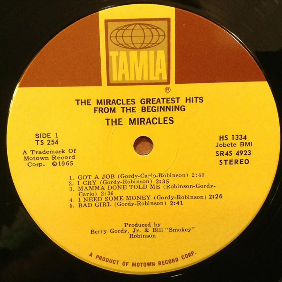 The Miracles - Greatest Hits From The Beginning