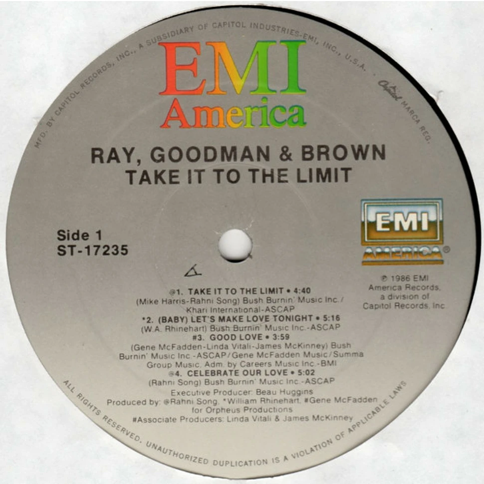 Ray, Goodman & Brown - Take It To The Limit