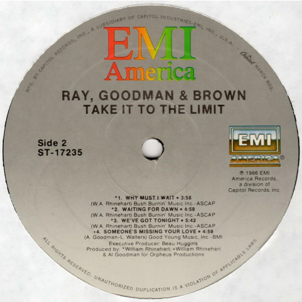 Ray, Goodman & Brown - Take It To The Limit