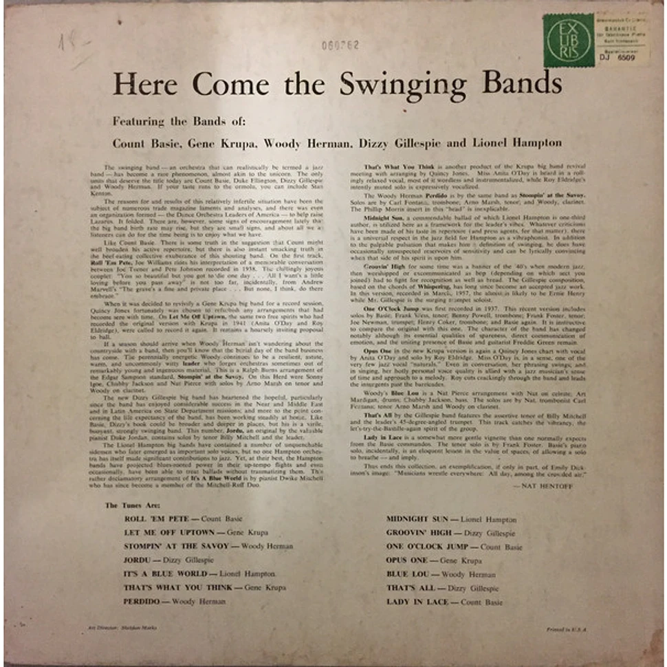 Dizzy Gillespie / Count Basie / Lionel Hampton / Gene Krupa / Woody Herman - Here Come The Swinging Bands