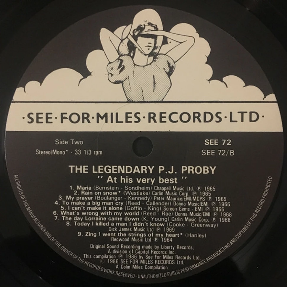 P.J. Proby - The Legendary P.J. Proby At His Very Best