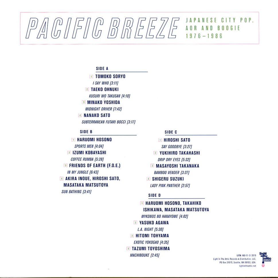 V.A. - Pacific Breeze: Japanese City Pop, AOR And Boogie 1976-1986