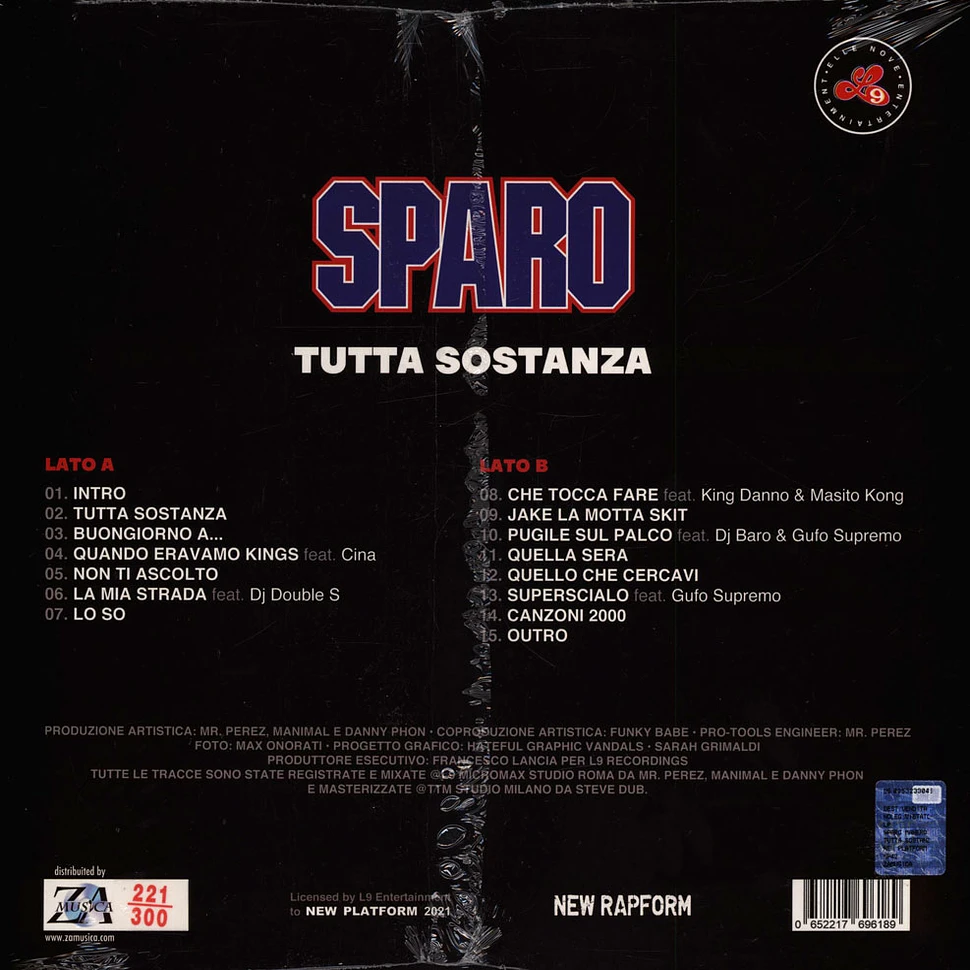 Sparo Manero - Tutta Sostanza Colored Vinyl Edition
