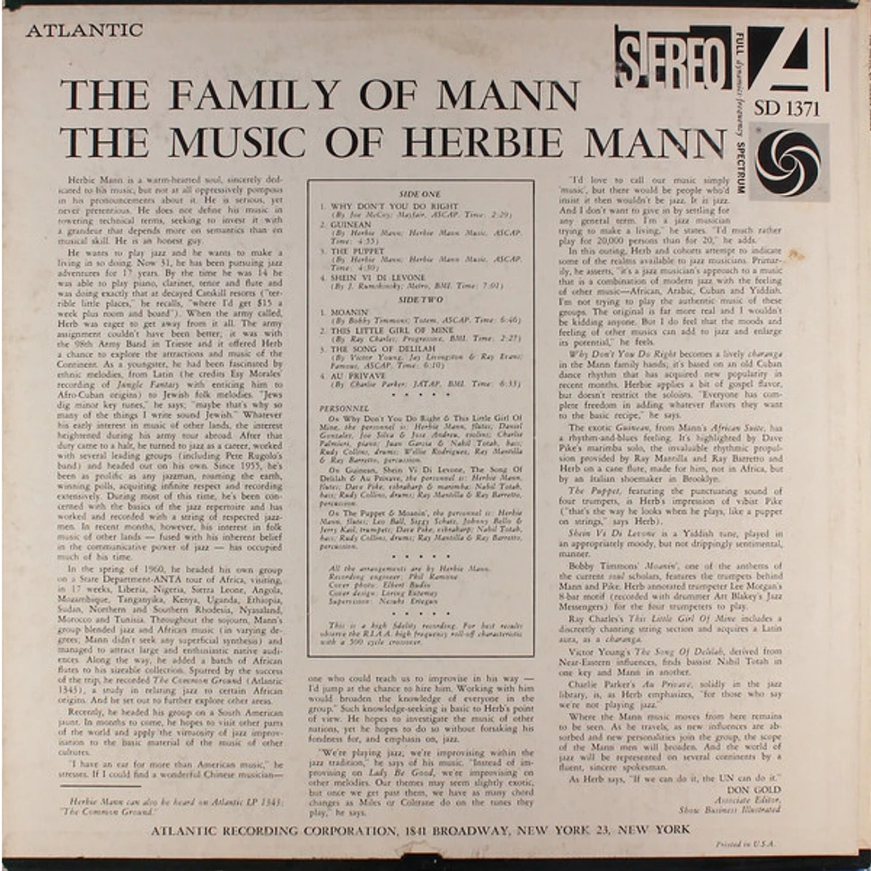 The Family Of Mann - The Music Of Herbie Mann