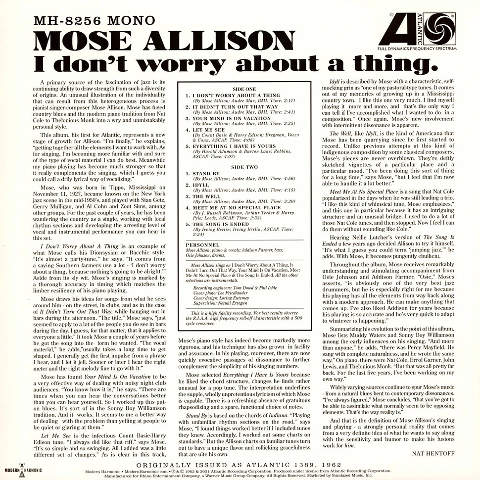 Mose Allison - I Don't Worry About A Thing