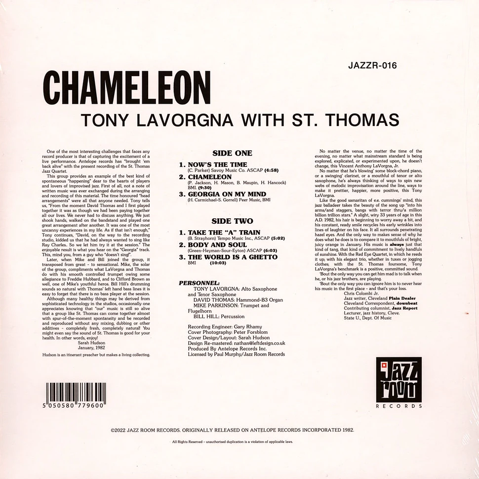 Tony Lavorgna & The St. Thomas Quartet - Chameleon