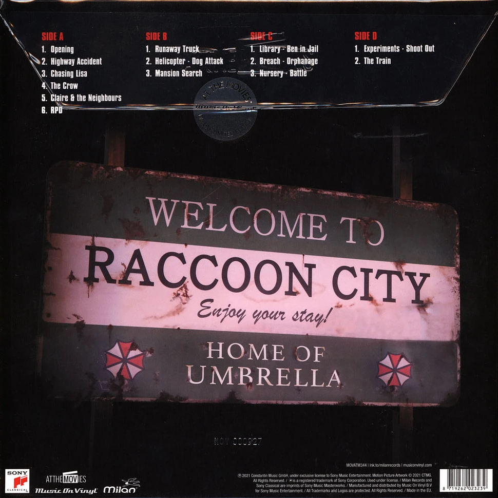 V.A. - OST Resident Evil: Welcome To Raccoon City Translucent Red Vinyl Edition
