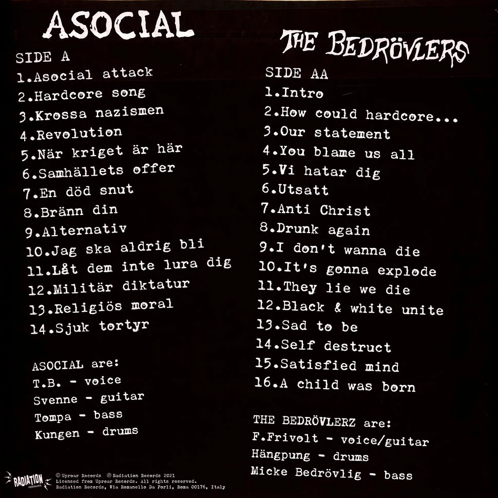 Asocial And The Bedrövlers - How Could Hardcore Be Any Worse? Volume 1 White Vinyl Edition