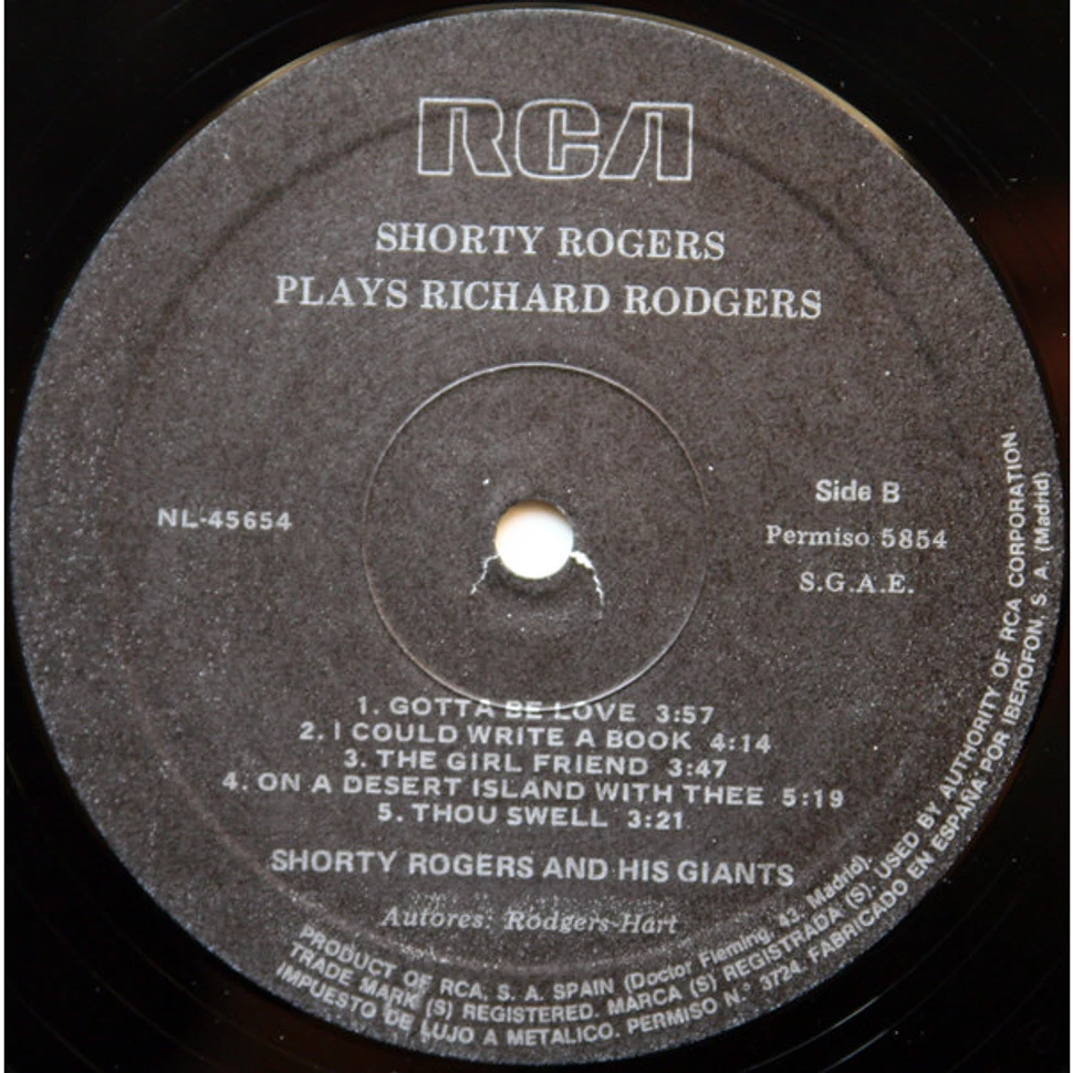 Shorty Rogers And His Giants - Shorty Rogers Plays Richard Rodgers