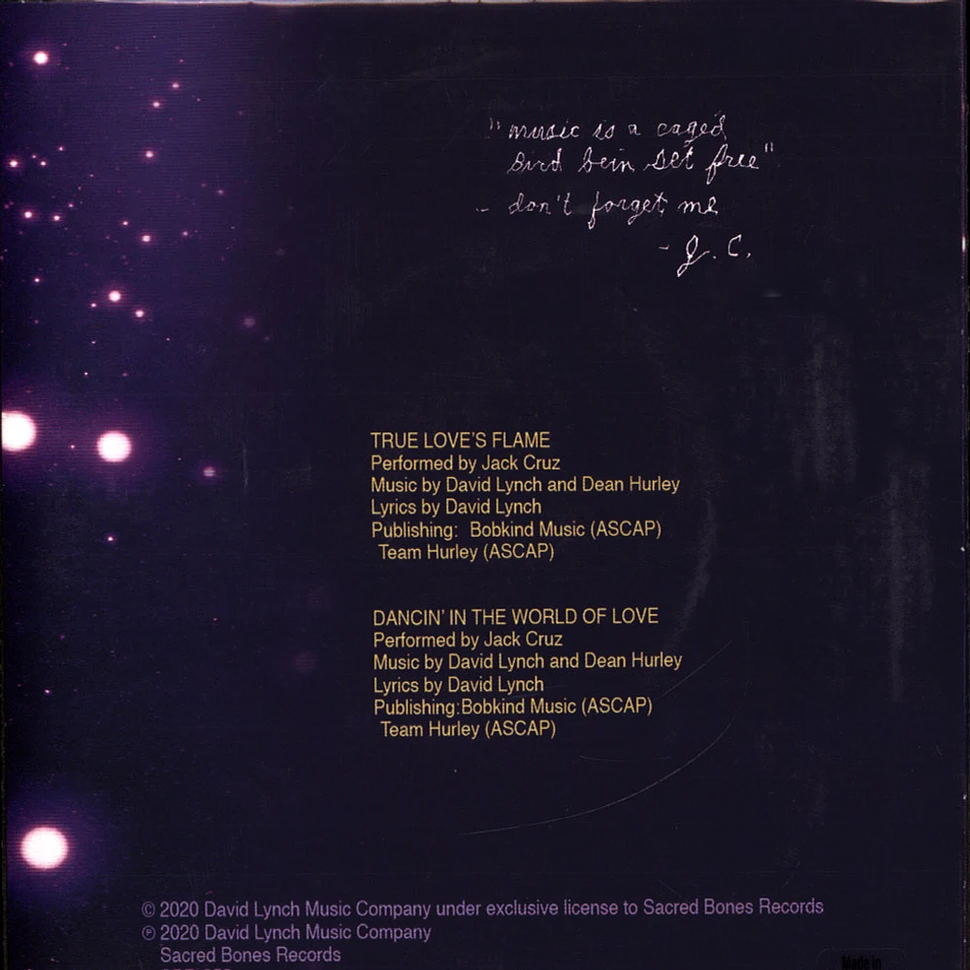 David Lynch & Jack Cruz - The Flame Of Love Purple Vinyl Edition