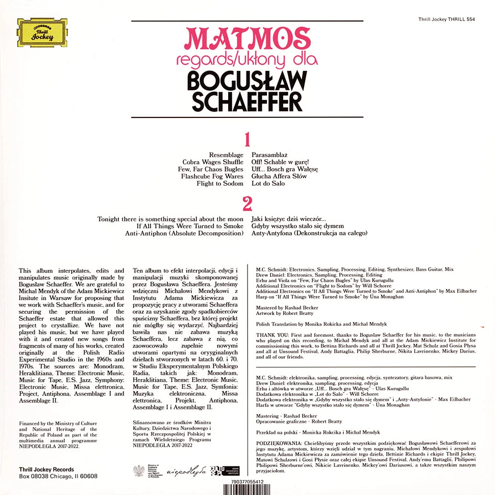 Matmos - Regards / Uklony Dla Boguslaw Schaeffer Black Vinyl Edition