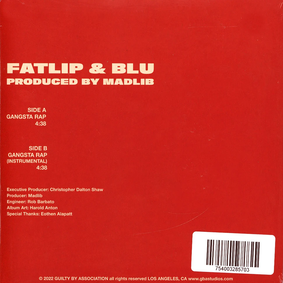 Fatlip Blu Gangsta Rap Vinyl 7