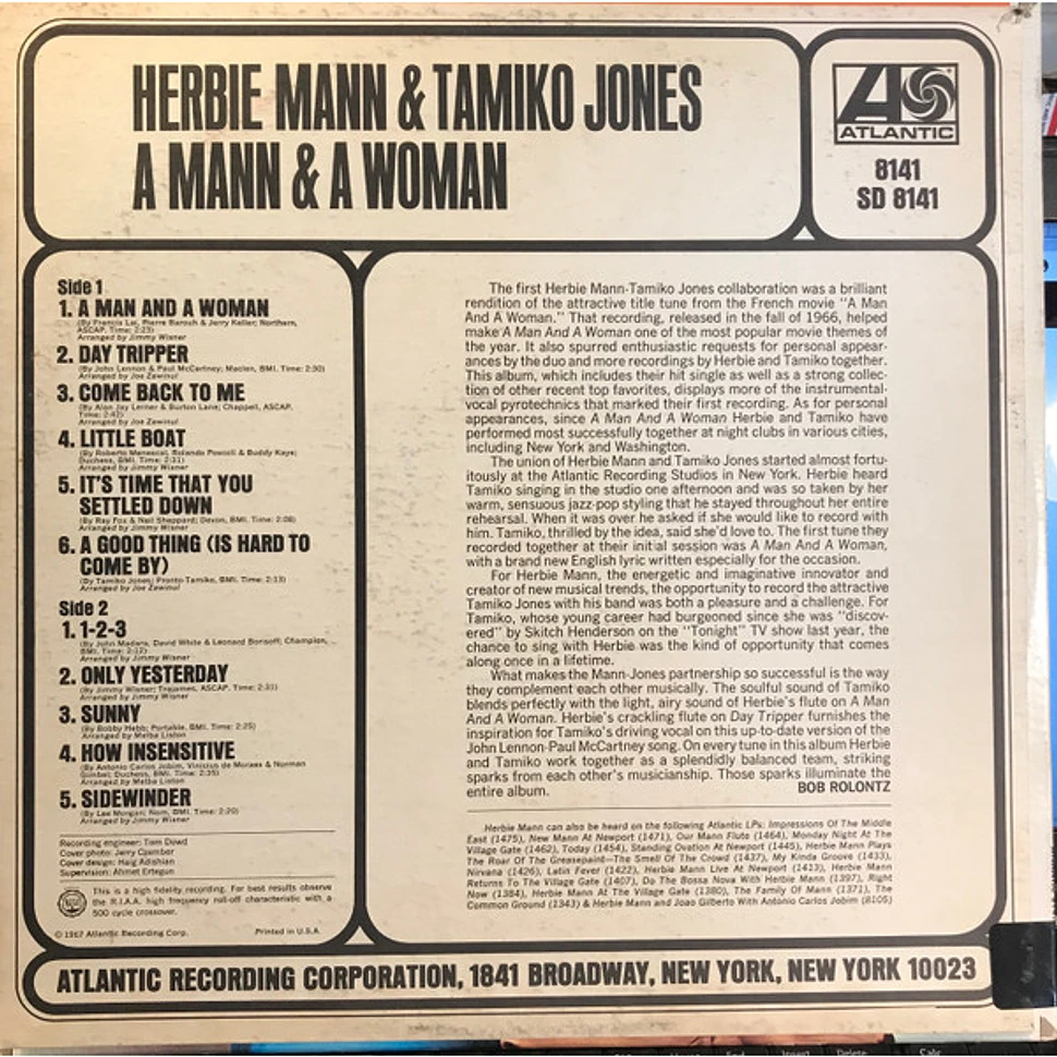 Herbie Mann & Tamiko Jones - A Mann & A Woman