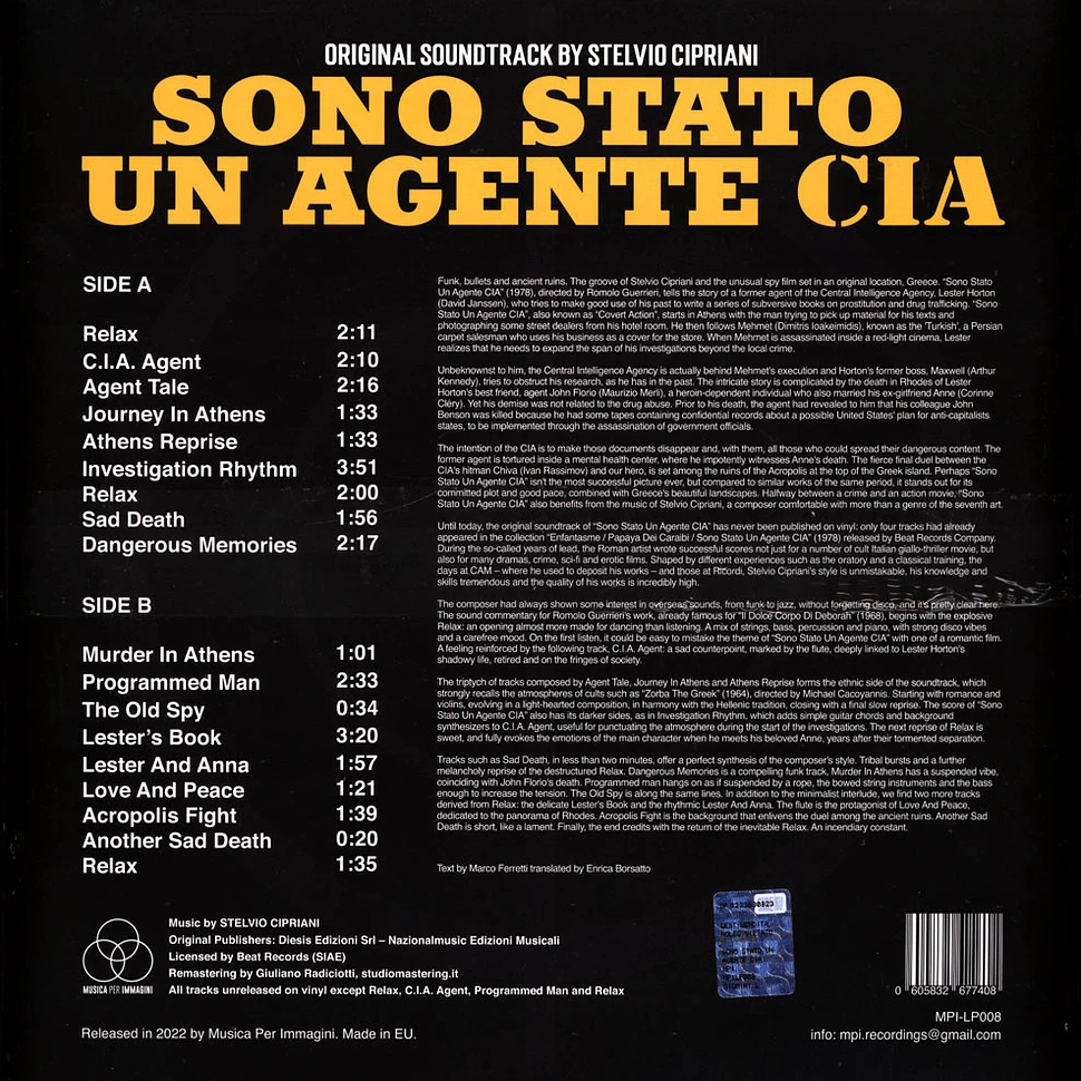 Stelvio Cipriani - OST Sono Stato Un Agente Cia