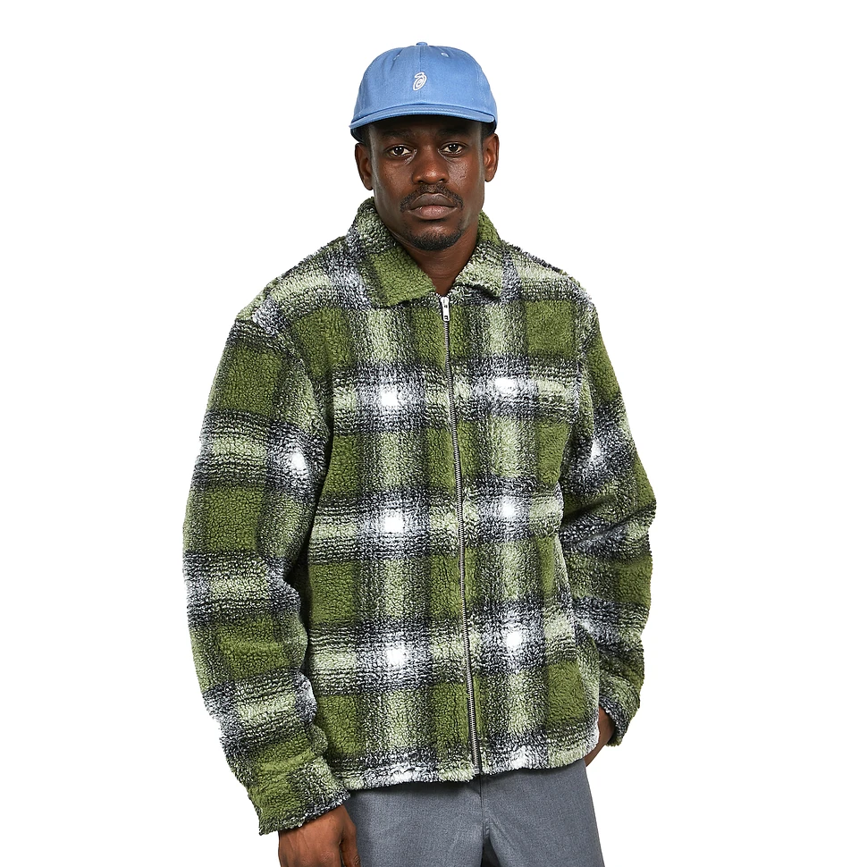 Stüssy - Shadow Plaid Sherpa Zip Shirt