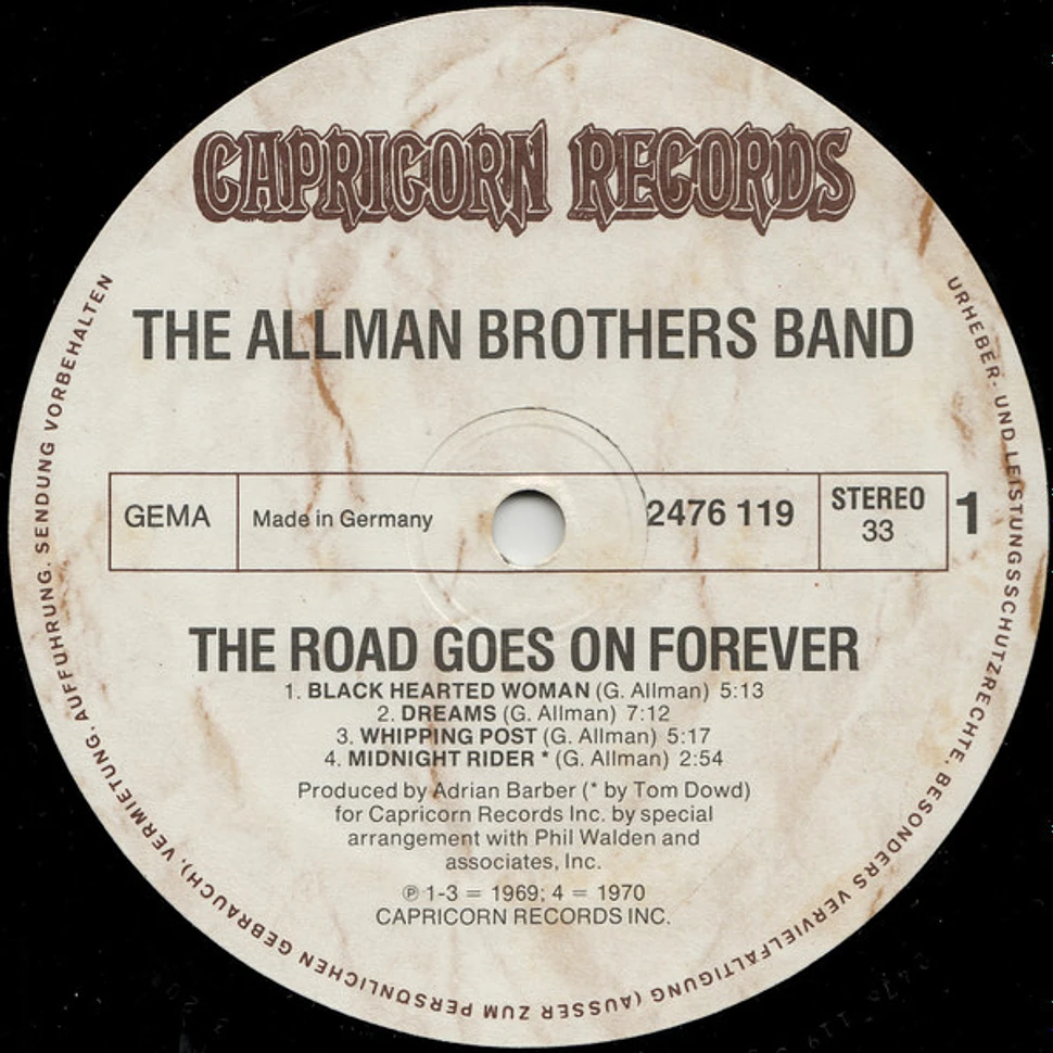 The Allman Brothers Band - The Road Goes On Forever (A Collection Of Their Greatest Recordings)