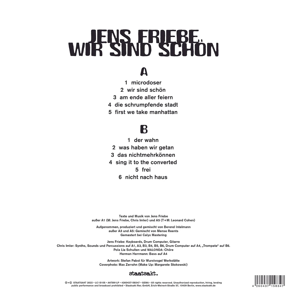 Jens Friebe - Wir Sind Schön HHV Exclusive Violet Vinyl Edition