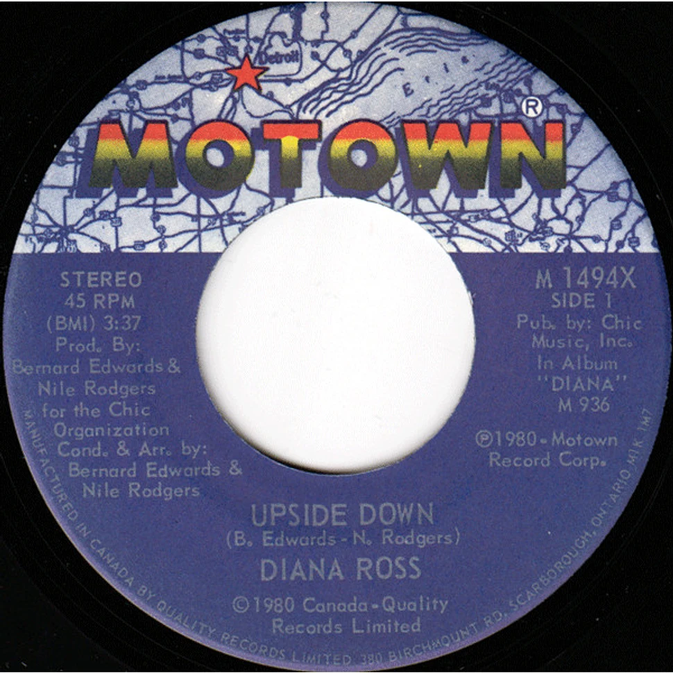 Diana Ross Upside Down Vinyl 7" 1980 CA Original HHV