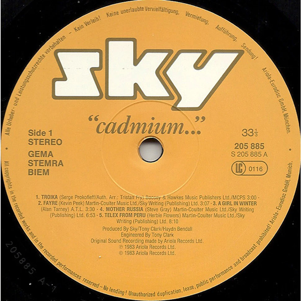 Sky - "Cadmium..."